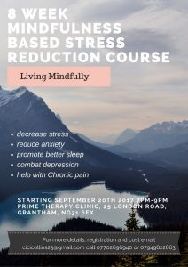 8 week Mindfulness based stress reduction course - Living Mindfully